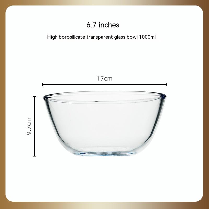 Japanese-Inspired Transparent Glass Salad Bowl