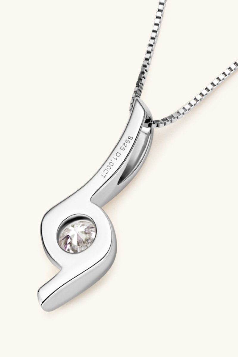 1 Carat Moissanite 925 Sterling Silver Necklace - Wow Store