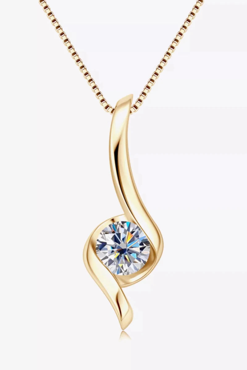 1 Carat Moissanite 925 Sterling Silver Necklace - Wow Store