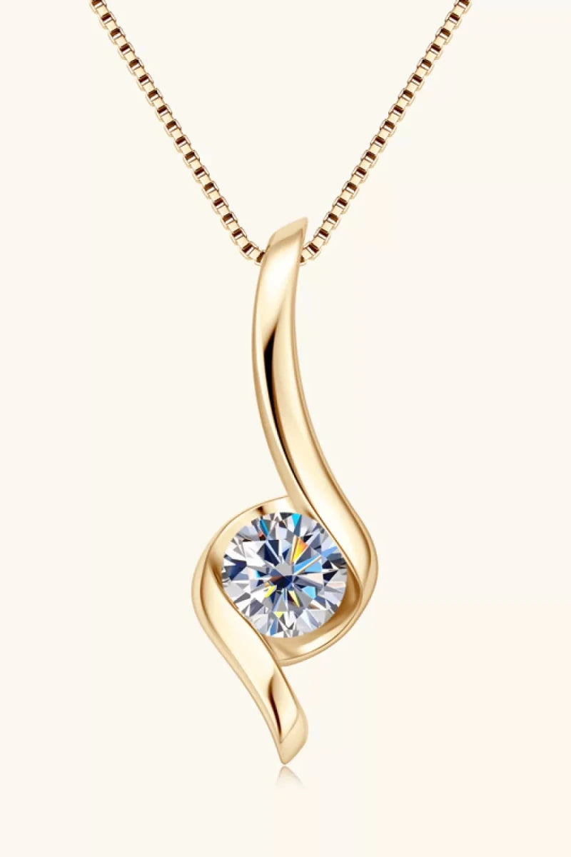 1 Carat Moissanite 925 Sterling Silver Necklace - Wow Store