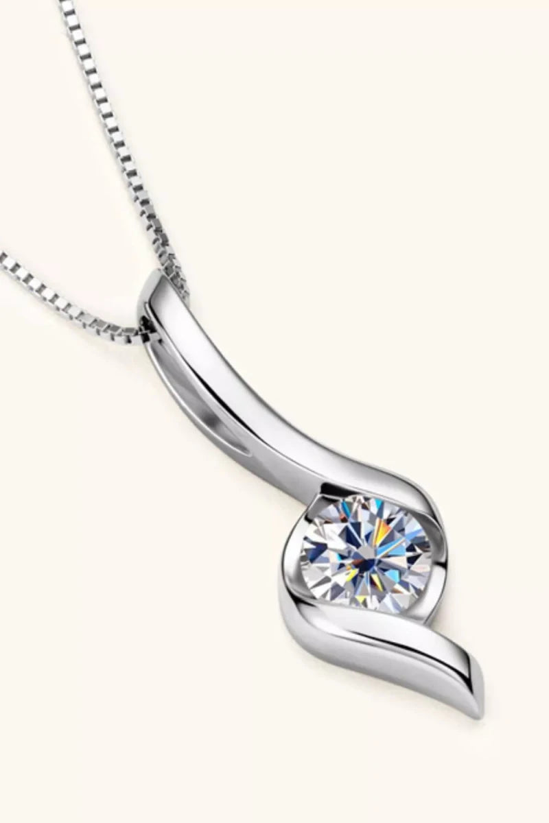1 Carat Moissanite 925 Sterling Silver Necklace - Wow Store