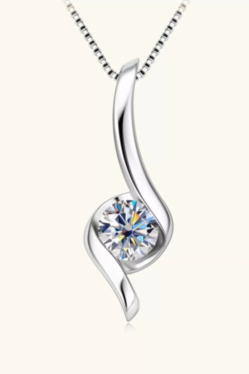 1 Carat Moissanite 925 Sterling Silver Necklace - Wow Store