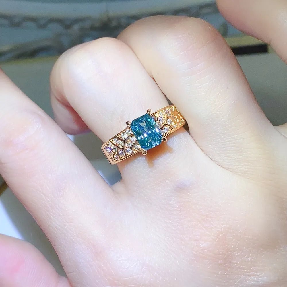 1 Carat Moissanite 925 Sterling Silver Ring – radiant engagement or promise ring with brilliant-cut stone set in lustrous sil