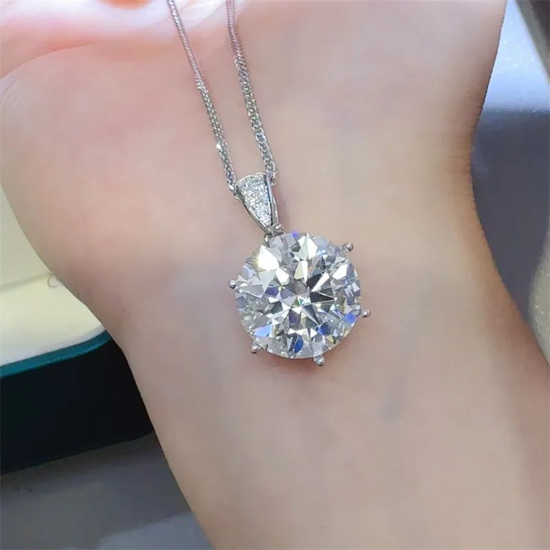 10 Carat Moissanite 925 Sterling Silver Pendant Necklace - Wow Store