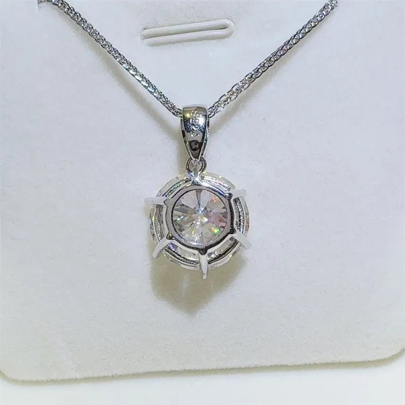 10 Carat Moissanite 925 Sterling Silver Pendant Necklace - Wow Store