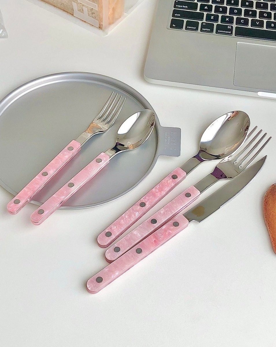 10 - Pcs Sleek Modern Pinky Flatware Silverware Flatware Set - Wow Store
