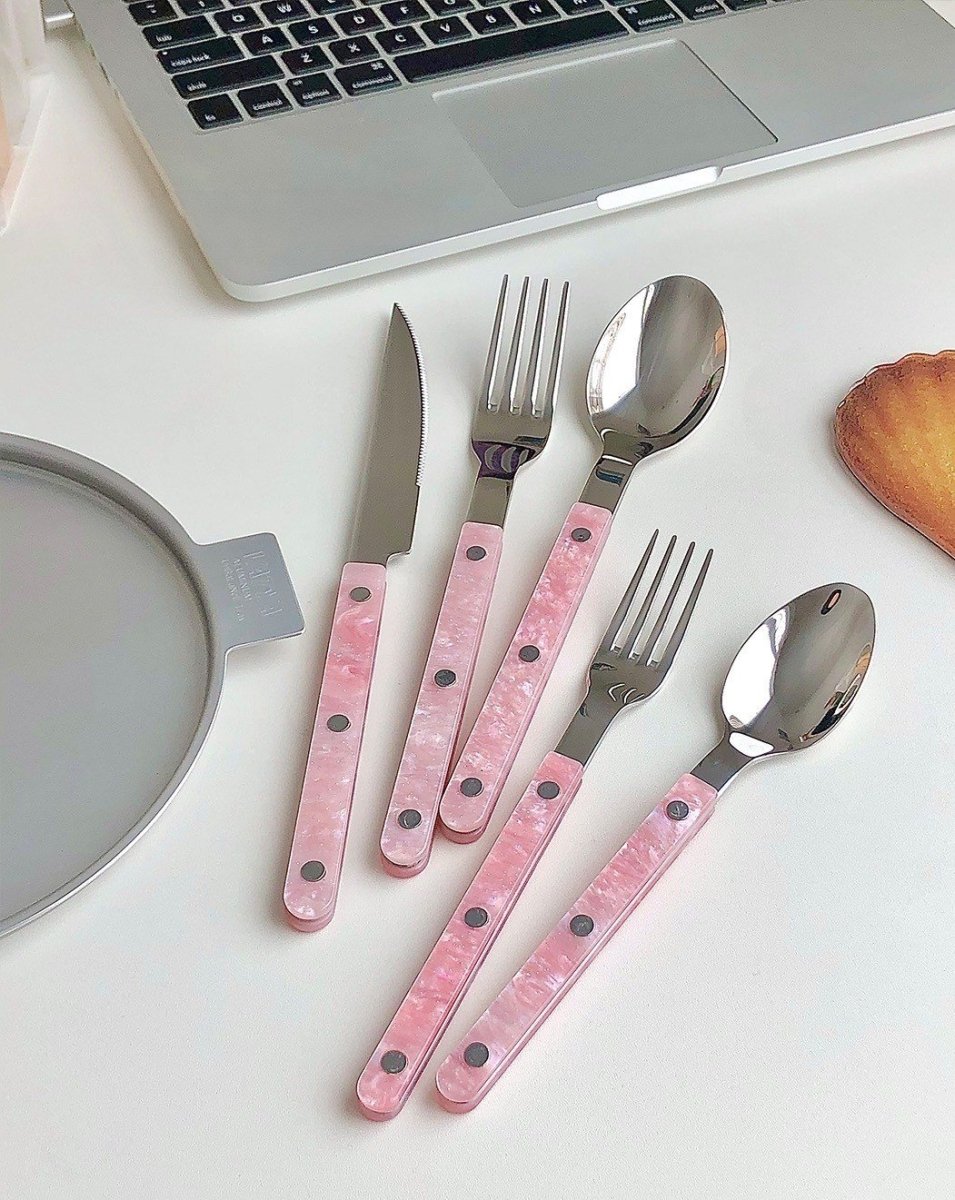 10 - Pcs Sleek Modern Pinky Flatware Silverware Flatware Set - Wow Store