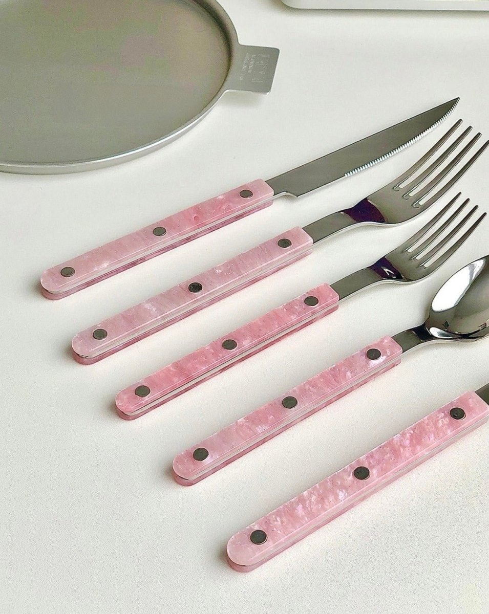 10 - Pcs Sleek Modern Pinky Flatware Silverware Flatware Set - Wow Store