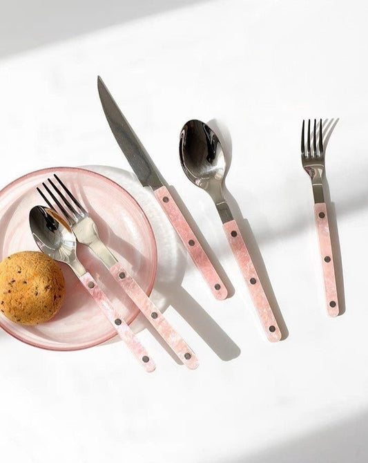 10 - Pcs Sleek Modern Pinky Flatware Silverware Flatware Set - Wow Store