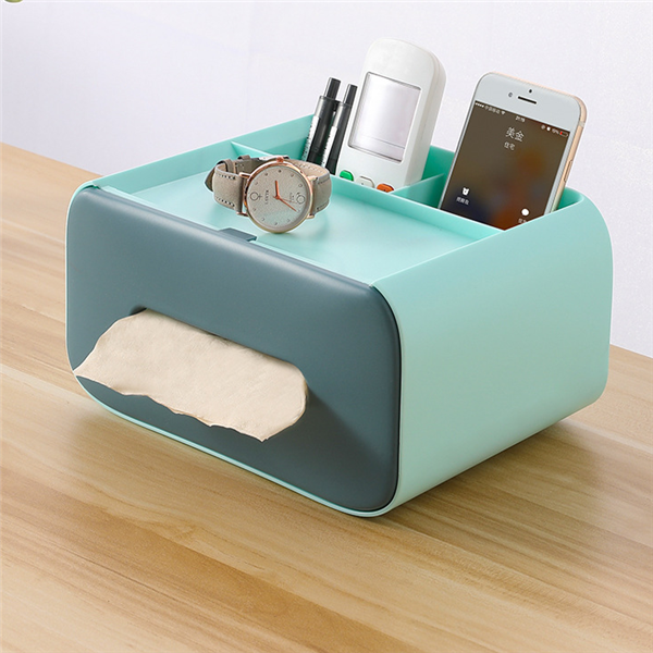 Desktop Storage Box with Tissue Compartment
