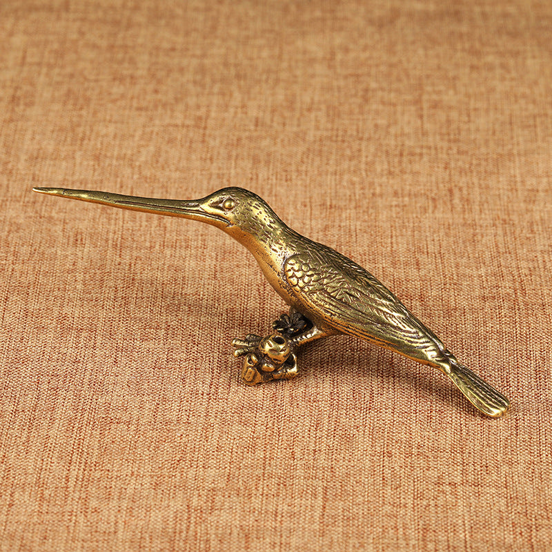 Brass-Tone Kingfisher Bird Ornament