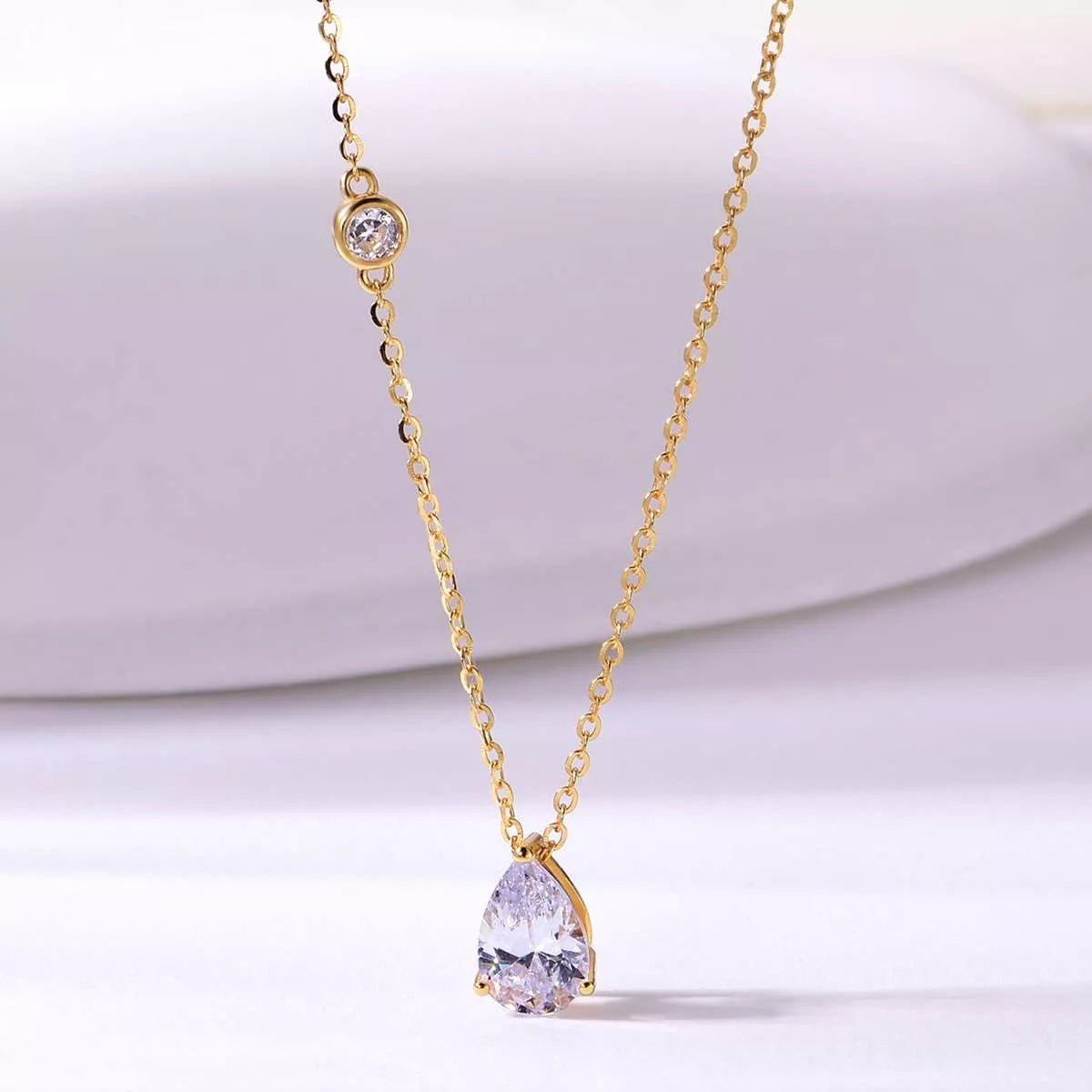 1.25 Carat Moissanite 925 Sterling Silver Teardrop Necklace - Wow Store