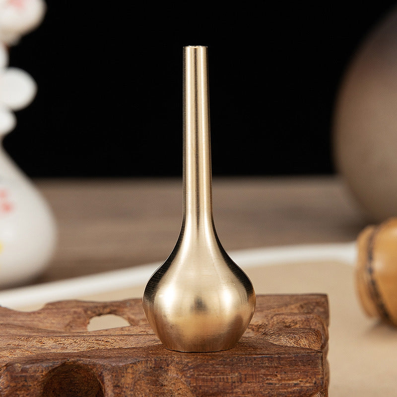 Small Cast-Metal Pot-Belly Bud Vase