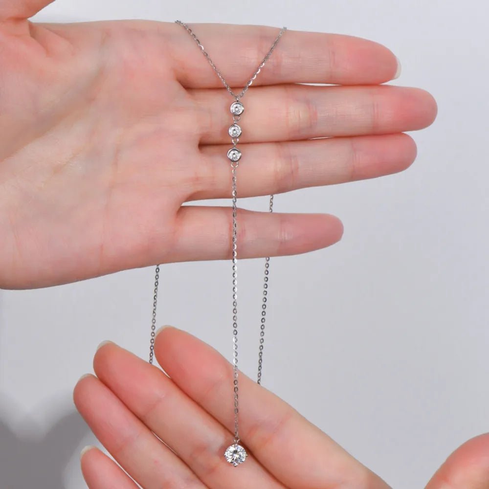 1.3 Carat Moissanite 925 Sterling Silver Drop Necklace - Wow Store