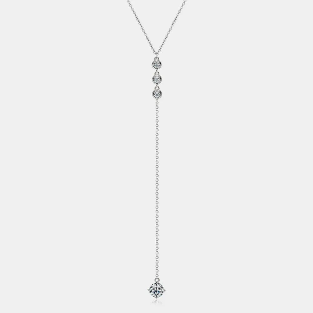 1.3 Carat Moissanite 925 Sterling Silver Drop Necklace - Wow Store