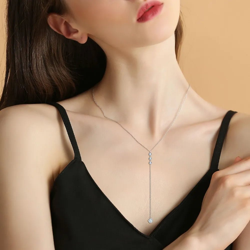 1.3 Carat Moissanite 925 Sterling Silver Drop Necklace - Wow Store