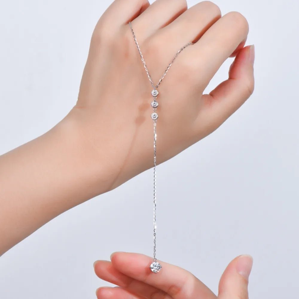 1.3 Carat Moissanite 925 Sterling Silver Drop Necklace - Wow Store