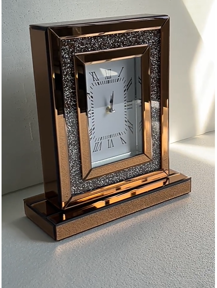 Pendulum Mantel Clock with Glass Decor
