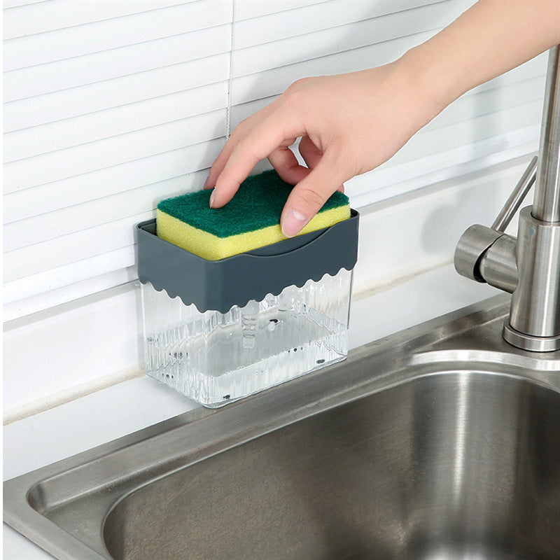 2-in-1 Soap Dispenser with Sponge Caddy