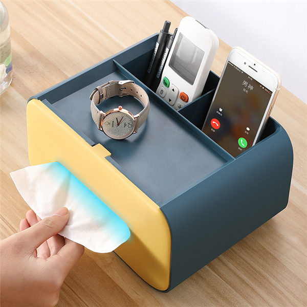 Desktop Storage Box with Tissue Compartment