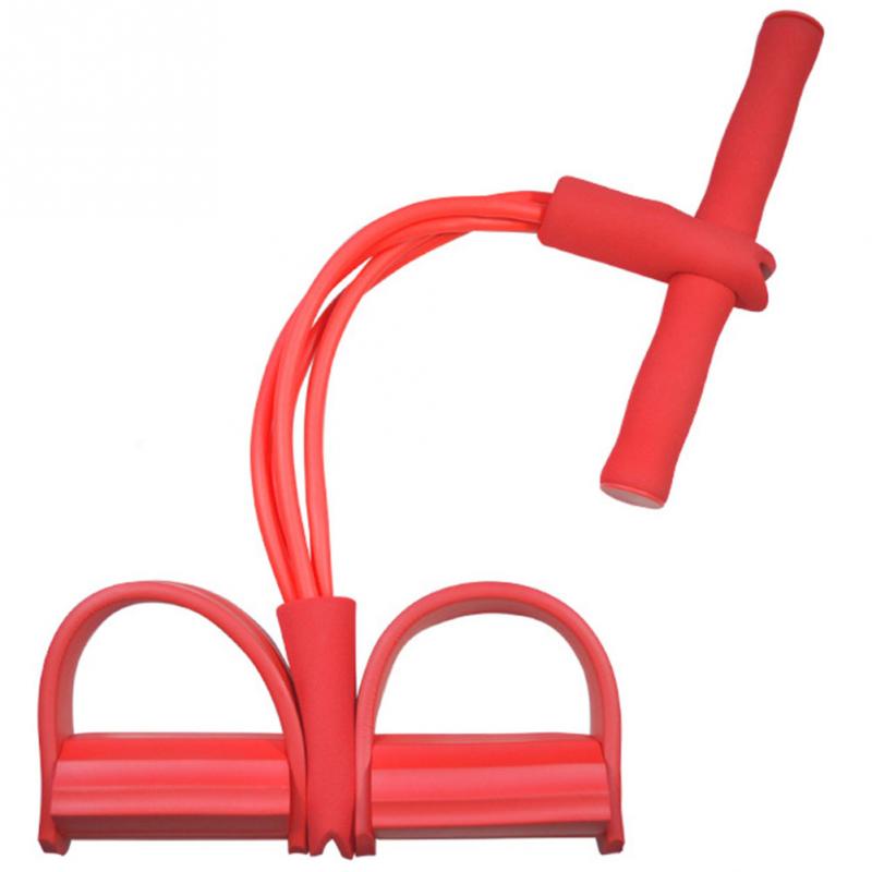 Foot Pedal Resistance Tube with Handle in red