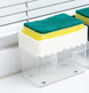 2-in-1 Soap Dispenser with Sponge Caddy