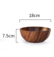 Wooden Bowl with Dark Grain, 12 to 20 cm — view 3