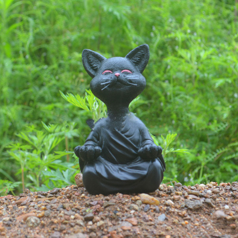 Meditating Cat Figurine