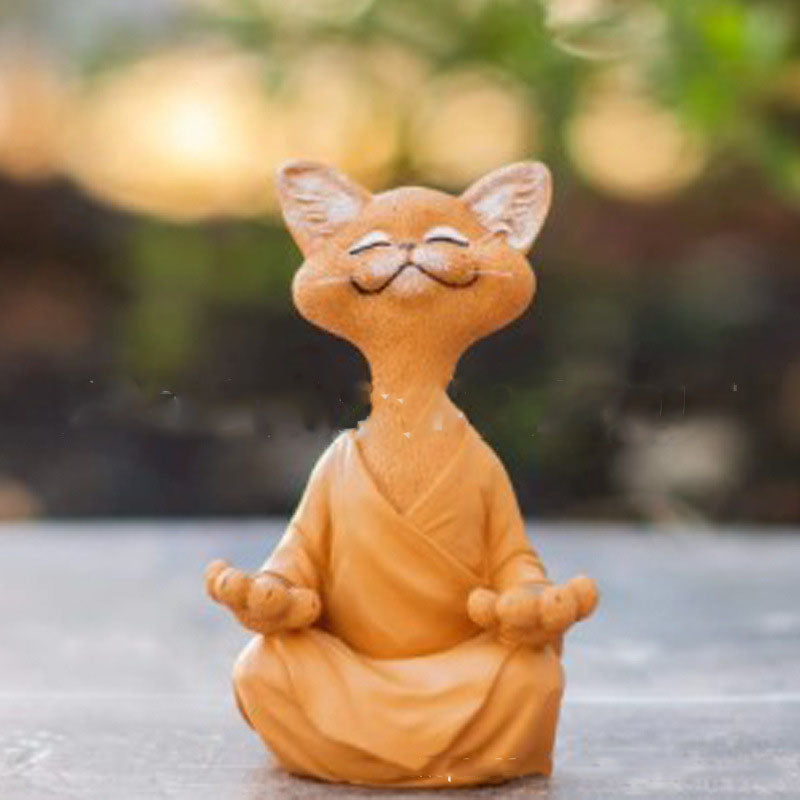 Meditating Cat Figurine