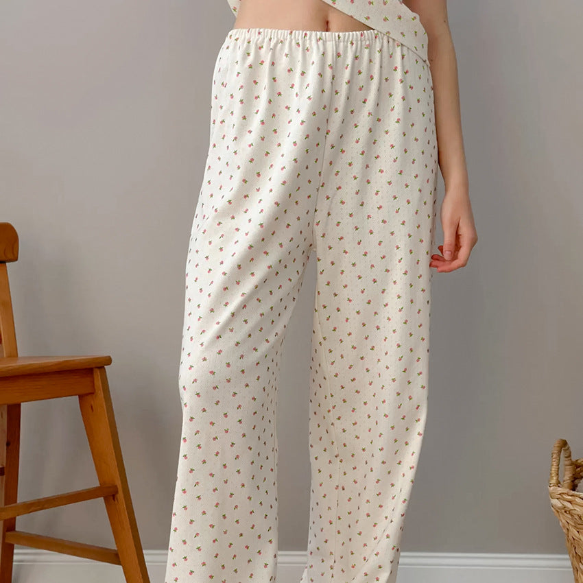 Floral-Print Cami Top and Wide-Leg Trousers Set