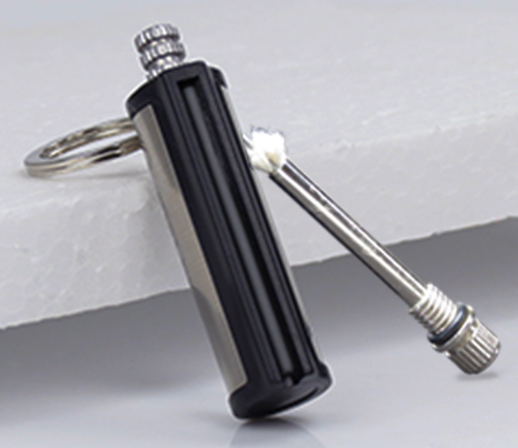 Brushed Stainless Steel Cylinder Keychain Lighter