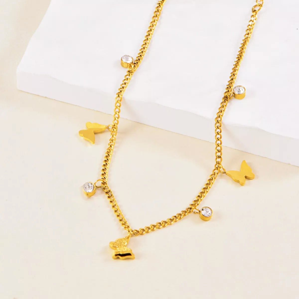 18K Gold - Plated Butterfly Charm Anklet Bracelets - Wow Store