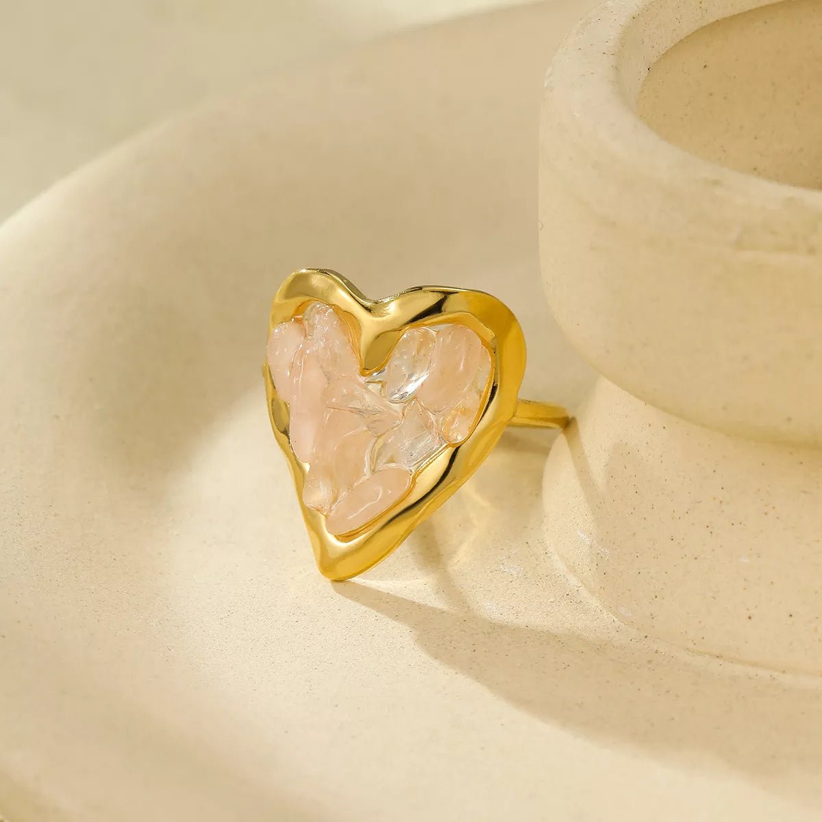 18K Gold - Plated Heart - Shaped Ring - Wow Store