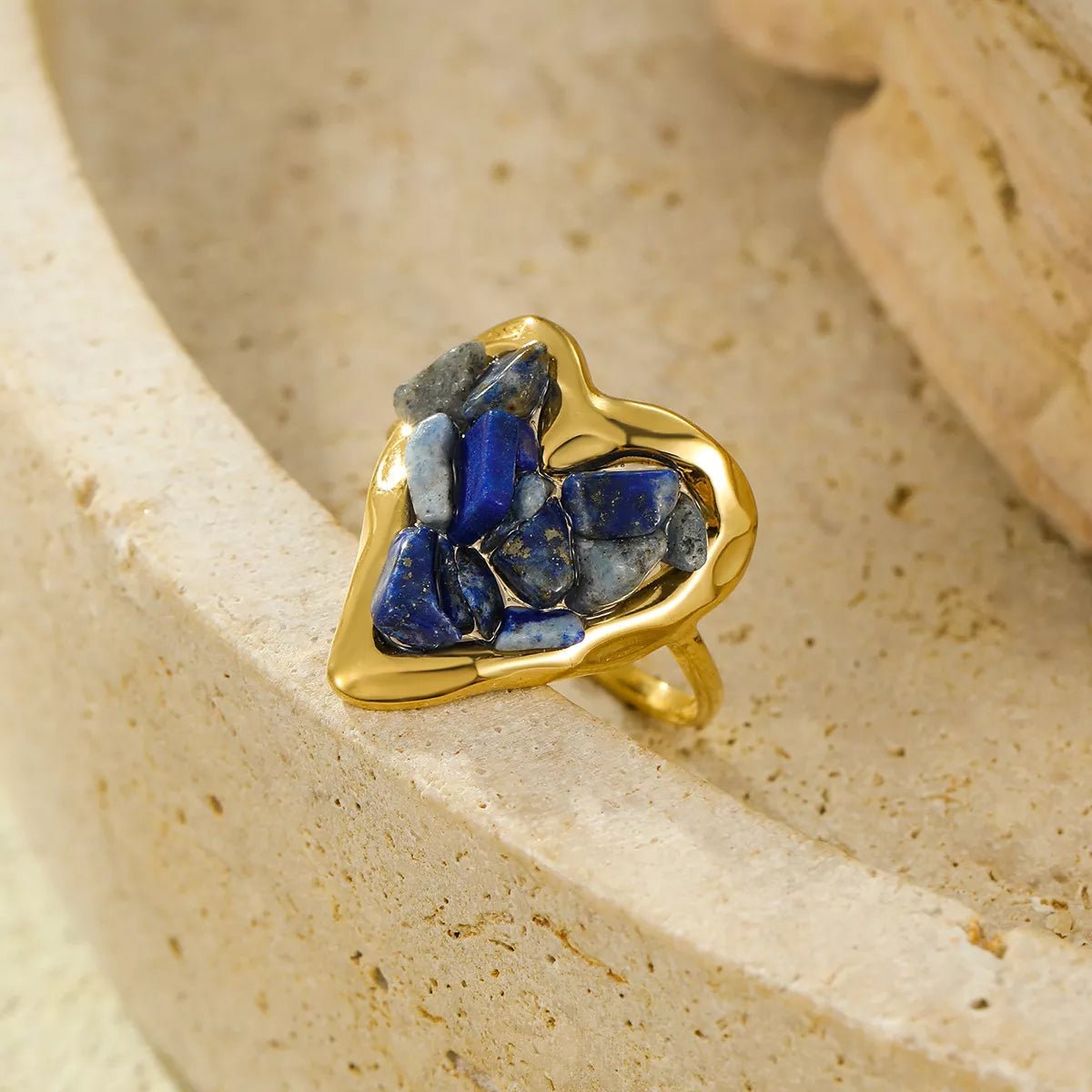 18K Gold - Plated Heart - Shaped Ring - Wow Store