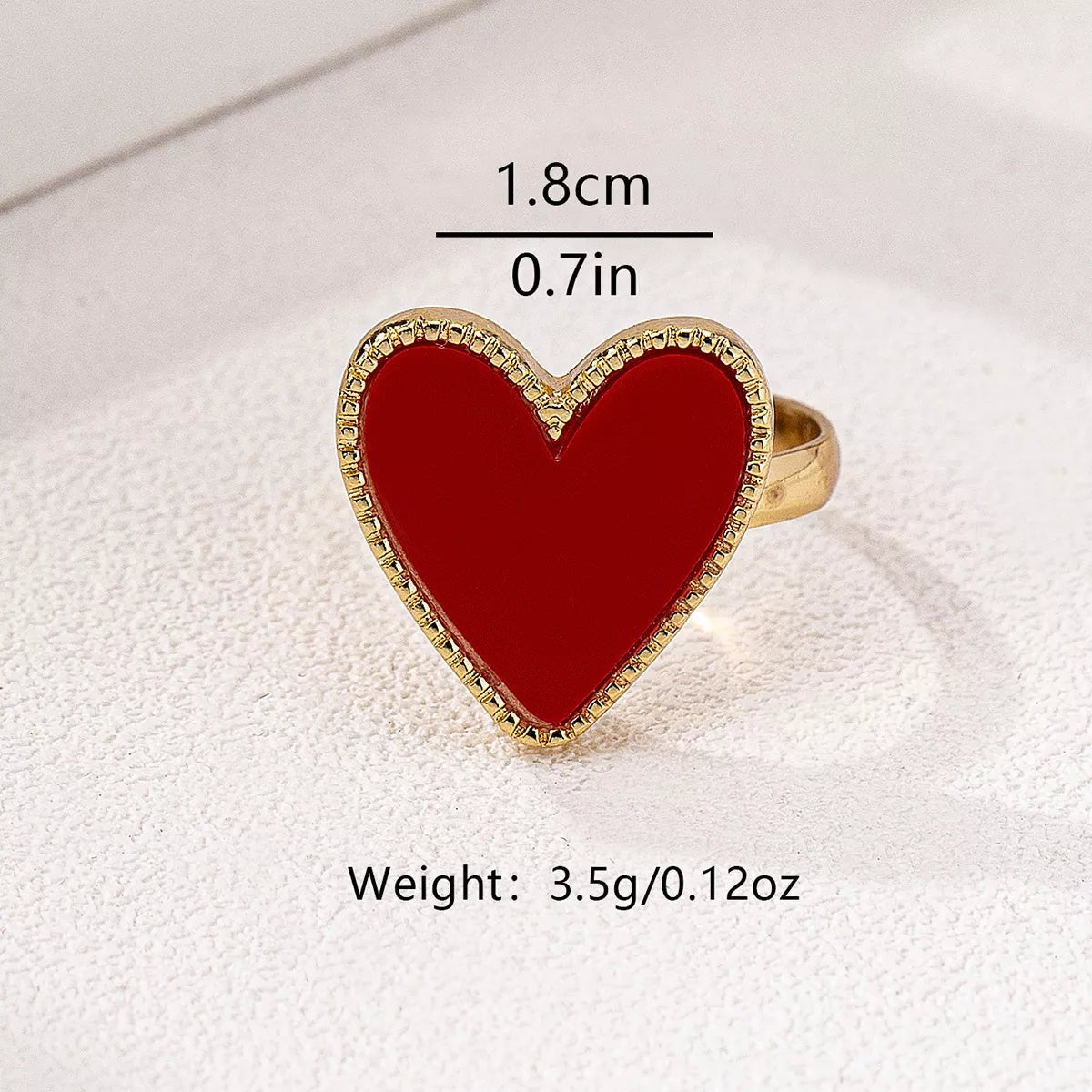 18K Gold - Plated Heart - Shaped Ring - Wow Store