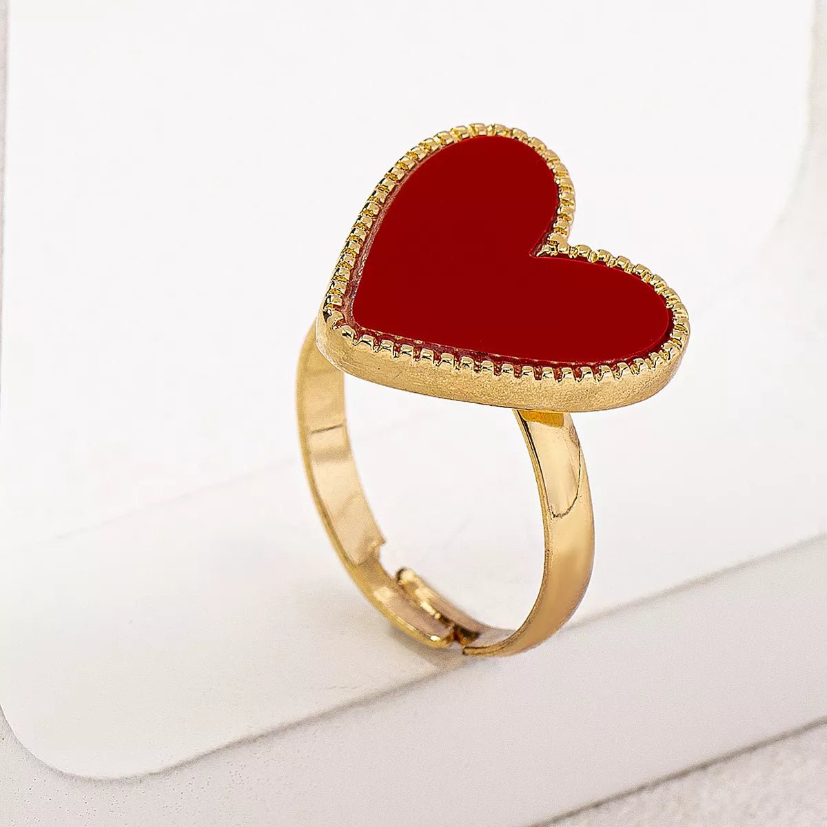 18K Gold - Plated Heart - Shaped Ring - Wow Store