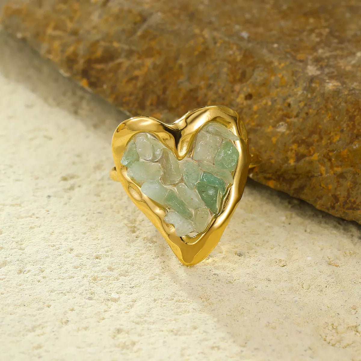 18K Gold - Plated Heart - Shaped Ring - Wow Store