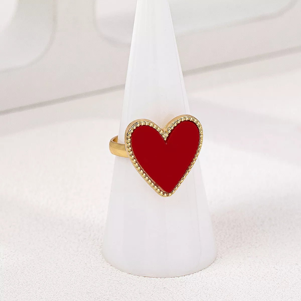 18K Gold - Plated Heart - Shaped Ring - Wow Store