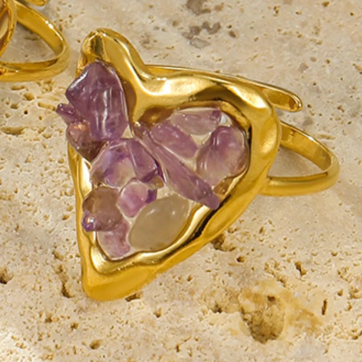 18K Gold - Plated Heart - Shaped Ring - Wow Store
