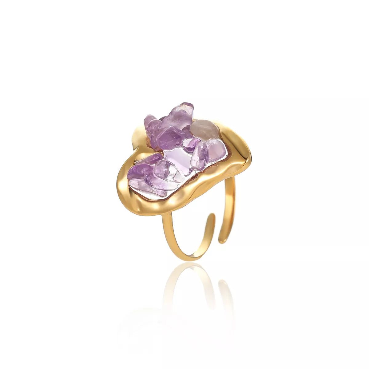 18K Gold - Plated Heart - Shaped Ring - Wow Store