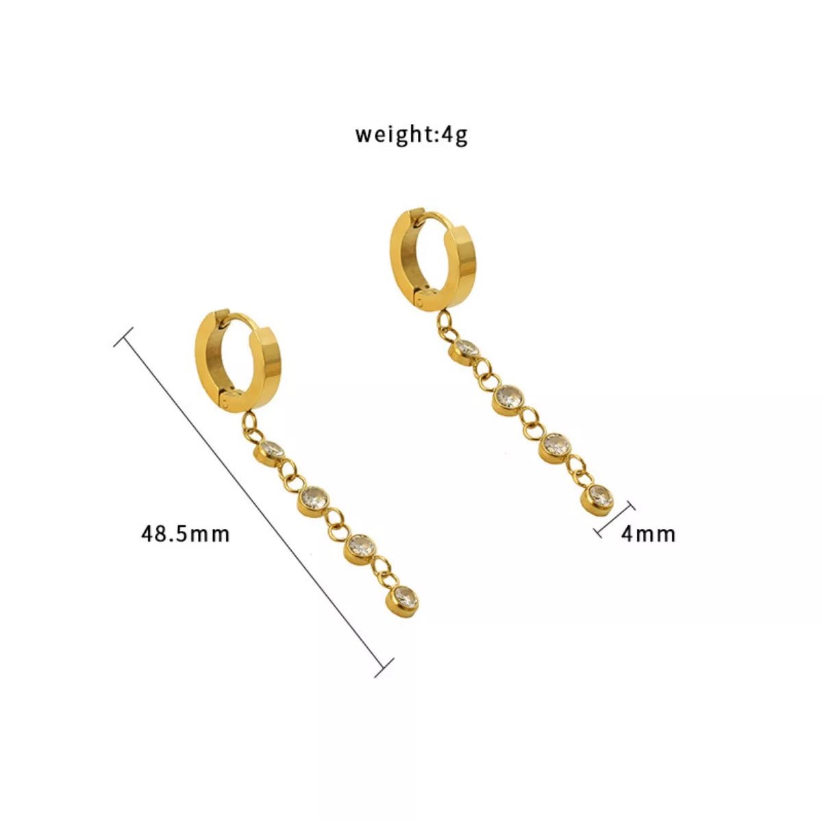 18K Gold - Plated Hoop Drop Earrings - Wow Store