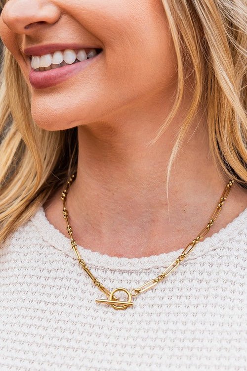 18K STAINLESS STEEL TOGGLE CHAIN NECKLACE - Wow Store