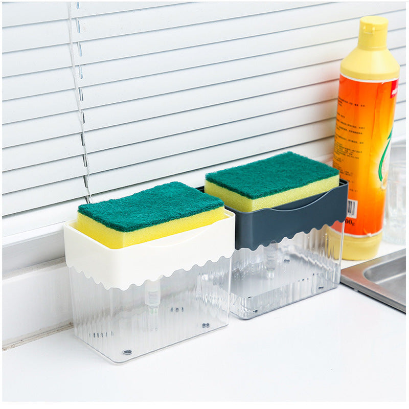 2-in-1 Soap Dispenser with Sponge Caddy