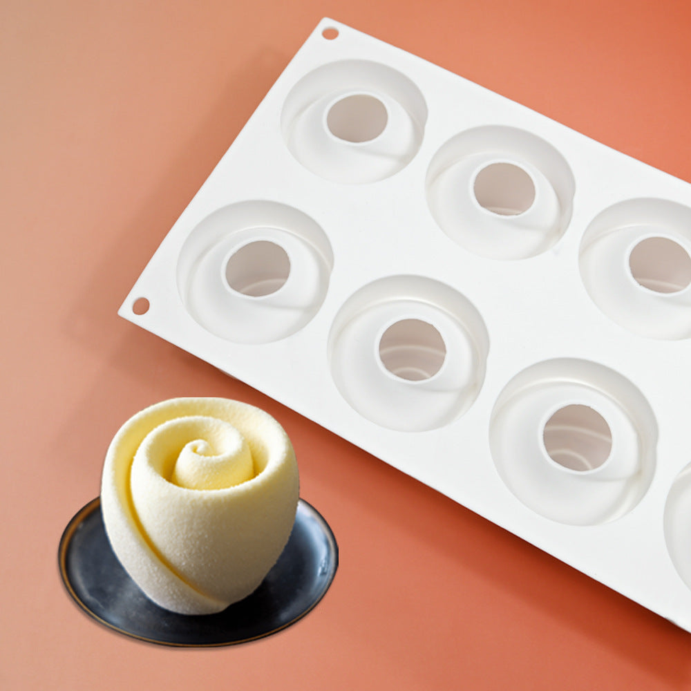Artisan Rose Silicone Mousse Mold - 8 Cavity