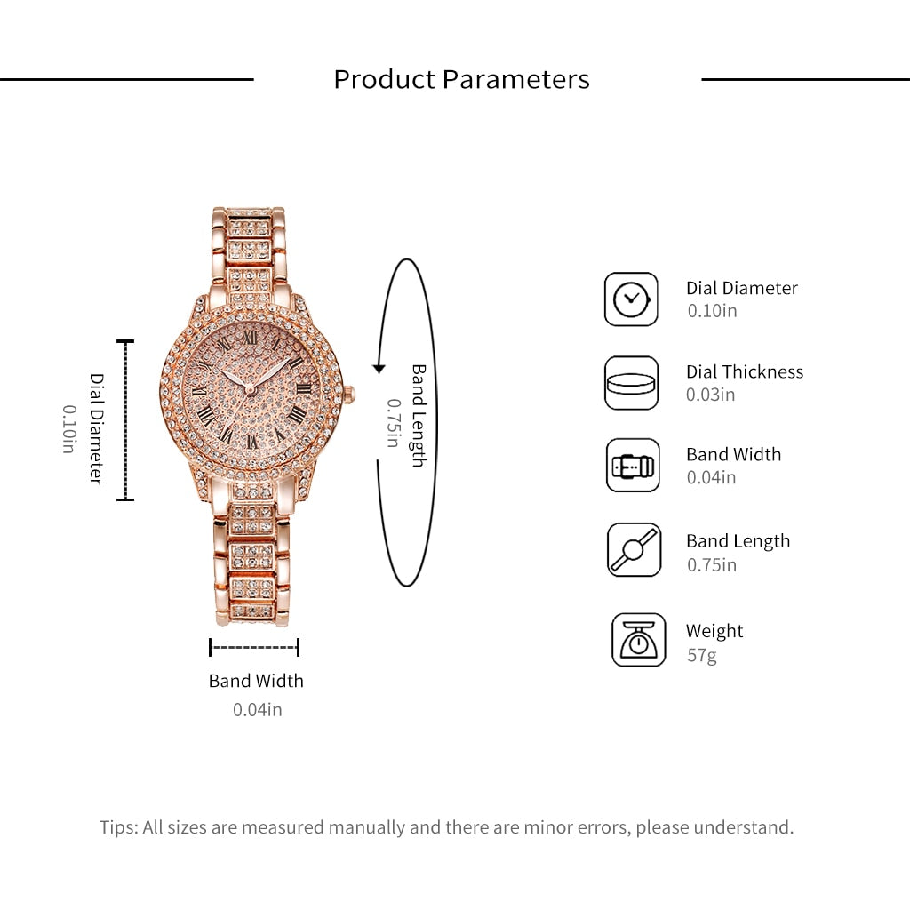 Diamond Crystal Luxe Watch & Bracelet Set