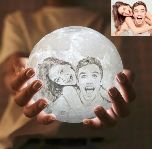 Personalized Moon Lamp with Custom LED Light