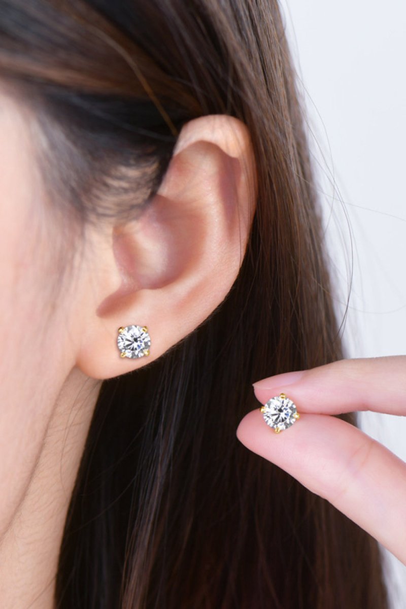 2 Carat Moissanite 925 Sterling Silver Stud Earrings - Wow Store