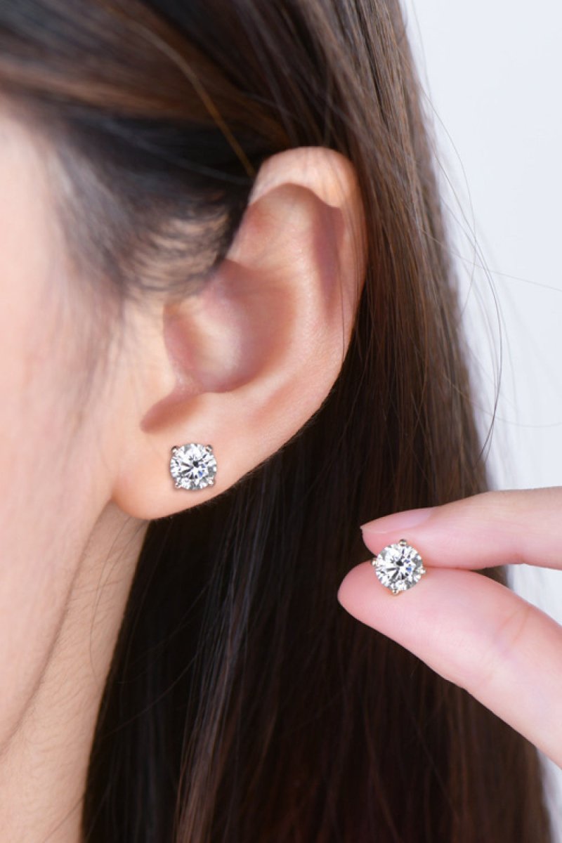 2 Carat Moissanite 925 Sterling Silver Stud Earrings - Wow Store