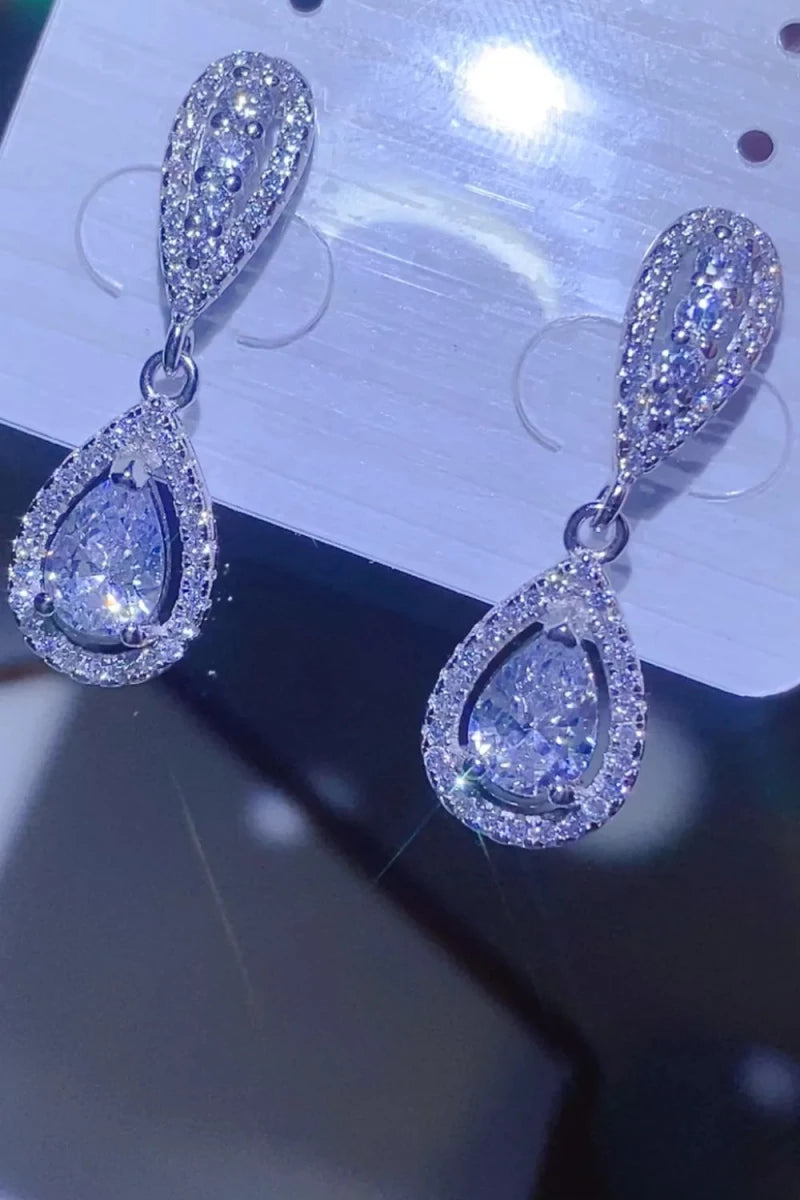 2 Carat Moissanite 925 Sterling Silver Teardrop Earrings - Wow Store