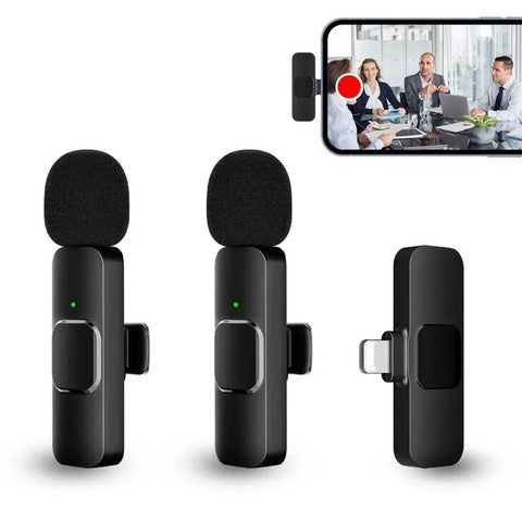 2 Wireless Microphone Video Recording Podcast Built - in Noise Reduction - Wow Store